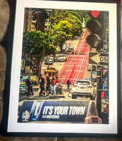 San Fran hill and taxi logo - currently on display at Windsor House