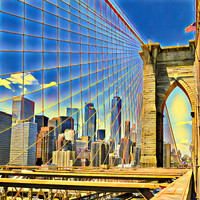 Manhattan through Brooklyn bridge