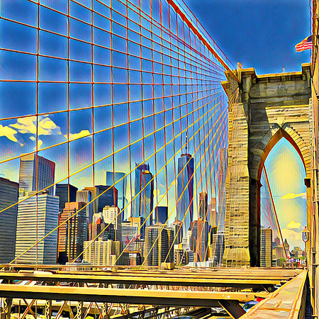 Manhattan through Brooklyn bridge