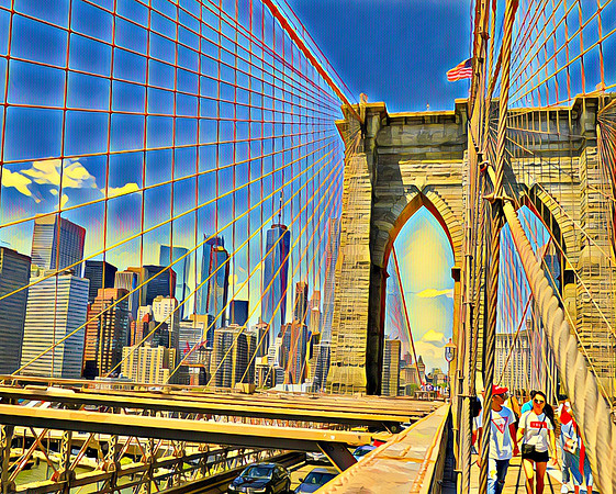 Manhattan through Brooklyn Bridge
