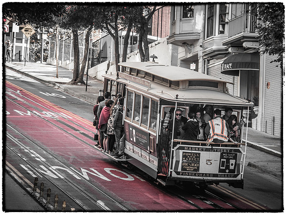 san fran cable car framed